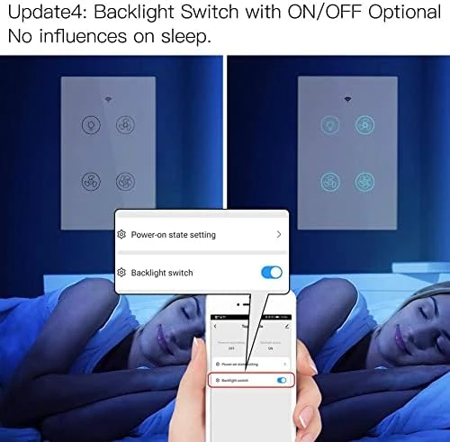 Smart Ceiling Fan Light Wall Switch — Smart Switch, MOES