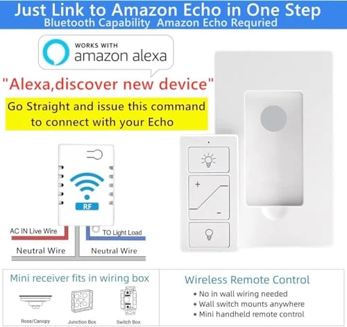 Smart Wireless Light Switch, Dimmer Switch & Receiver Kit — Smart Switch, Nexete