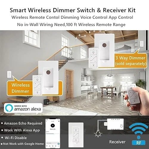 Smart Wireless Light Switch, Dimmer Switch & Receiver Kit — Smart Switch, Nexete