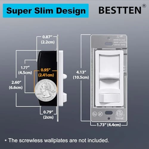 Super Slim Dimmer Switch 6-Pack — Smart Switch, BESTTEN