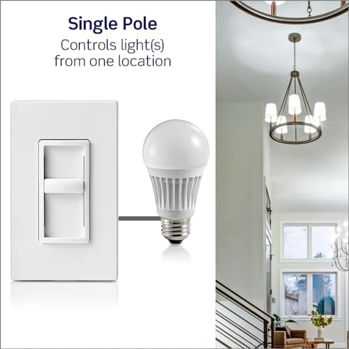 SureSlide Dimmer Switch for Dimmable LED, Halogen and Incandescent Bulbs — Smart Switch, Leviton