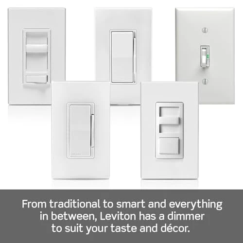 SureSlide Dimmer Switch for Dimmable LED, Halogen and Incandescent Bulbs — Smart Switch, Leviton