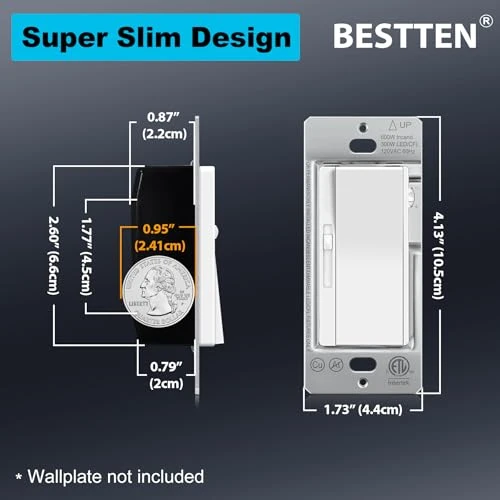 3 Pack Slide Dimmer Light Switch — Smart Switch, BESTTEN