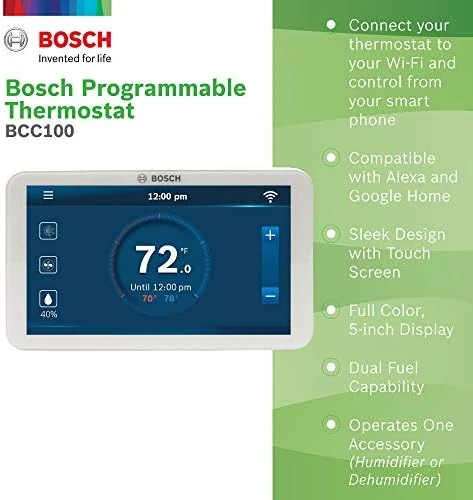 5-Inch Full-Color Touch Screen Smart Thermostat — Smart Thermostat, BOSCH