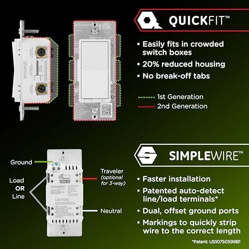 800 Series Z-Wave On/Off Paddle Switch — Smart Switch, Enbrighten