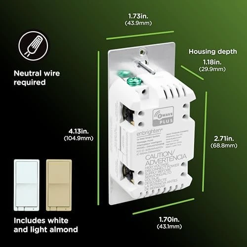 800 Series Z-Wave On/Off Paddle Switch — Smart Switch, Enbrighten