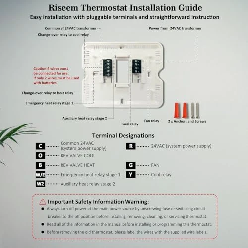 Programmable Thermostat for Heat Pump — Smart Thermostat, Riseem