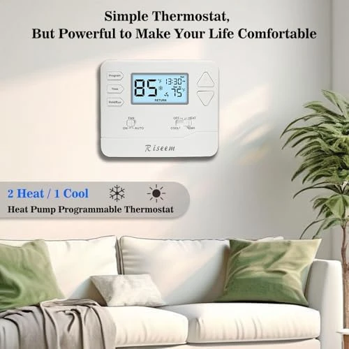 Programmable Thermostat for Heat Pump — Smart Thermostat, Riseem