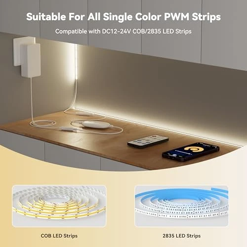 RF WiFi Smart Remote Dimmer for Single Color LED Strip Lights — LED Strip Lights, PAUTIX