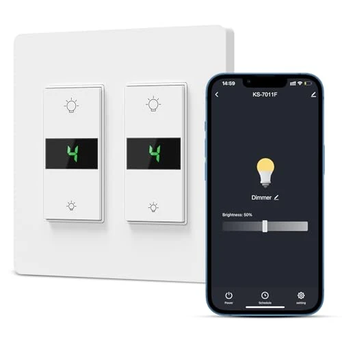 Smart Dimmer Switch 2-Gang Digital Display — Smart Switch, Milfra