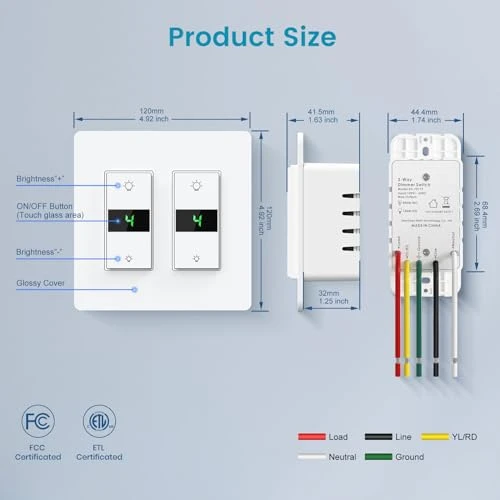 Smart Dimmer Switch 2-Gang Digital Display — Smart Switch, Milfra