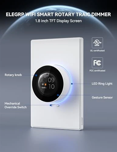 Smart Rotary Triac Dimmer with Display Screen — Smart Switch, ELEGRP