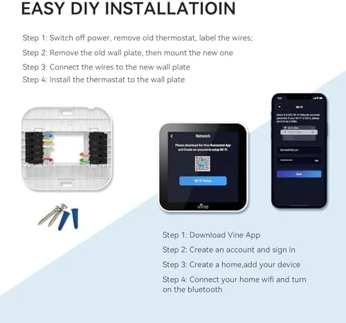 Smart Thermostat Larger Color Screen — Smart Thermostat, vine