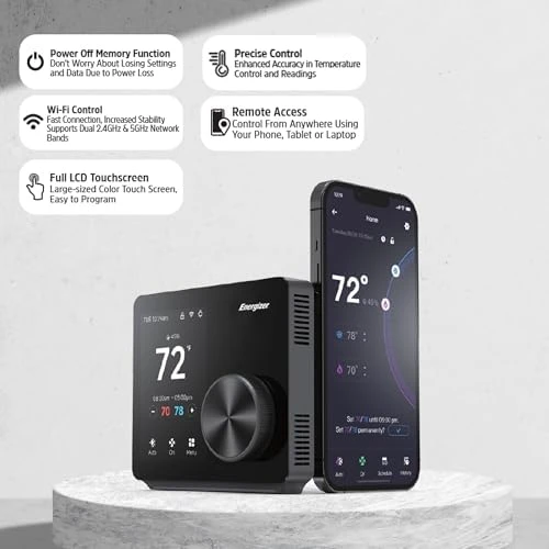 Smart Wi-Fi Programmable Thermostat — Smart Thermostat, Energizer