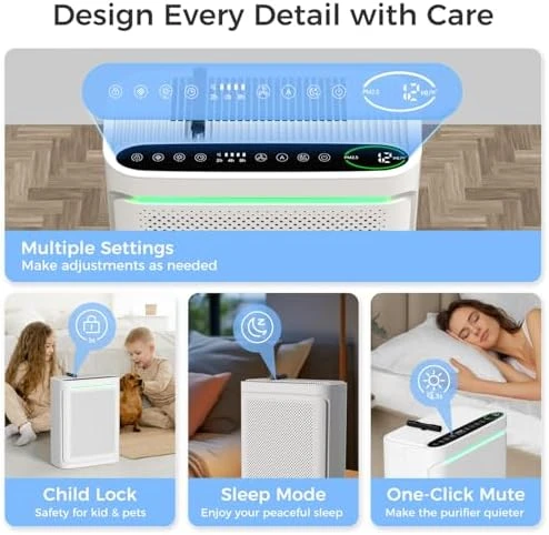 Air Purifier with Air Quality Display — Air Purifier, VOOPNU