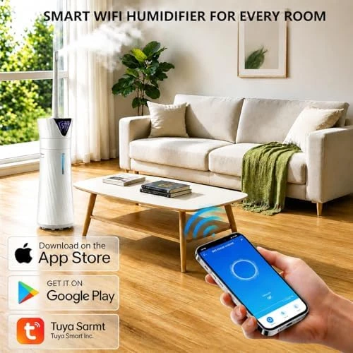 Humidifier for Bedroom Large Room – Ultra Quiet, 56H Runtime, Smart App & Remote — Humidifier, MONISEN