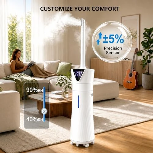 Humidifier for Bedroom Large Room – Ultra Quiet, 56H Runtime, Smart App & Remote — Humidifier, MONISEN