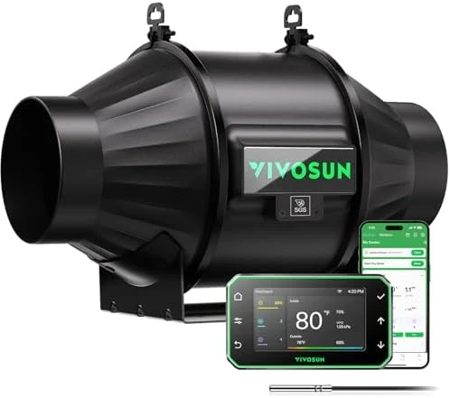 Inline Duct Fan & Temperature Humidity Controller — Smart Fan, VIVOSUN