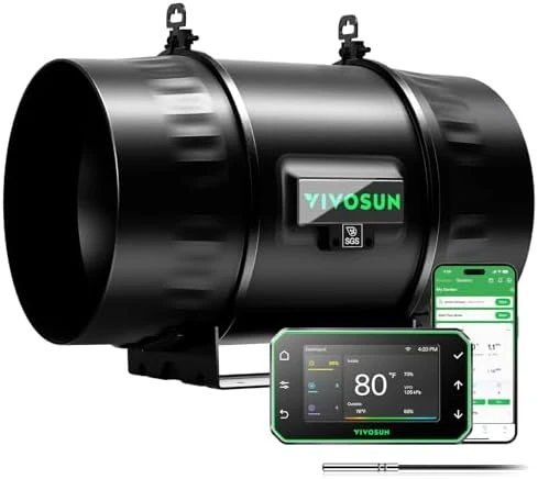 Inline Duct Fan & Temperature Humidity Controller — Smart Fan, VIVOSUN
