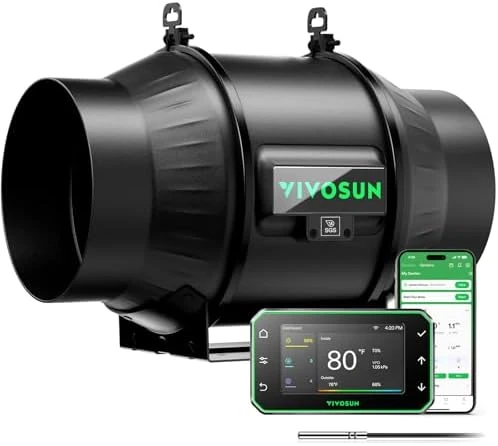 Inline Duct Fan & Temperature Humidity Controller — Smart Fan, VIVOSUN