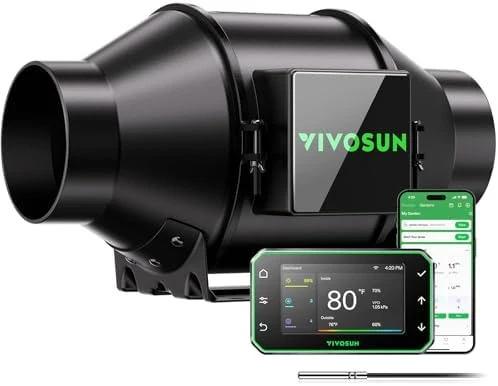 Inline Duct Fan & Temperature Humidity Controller — Smart Fan, VIVOSUN