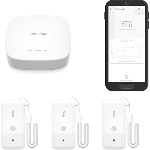 LoRa Wireless Fridge Temperature Sensor 3-Pack — Smart Thermometer, YoLink
