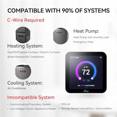 Programmable Smart Wi-Fi Thermostat — Smart Thermostat, vine