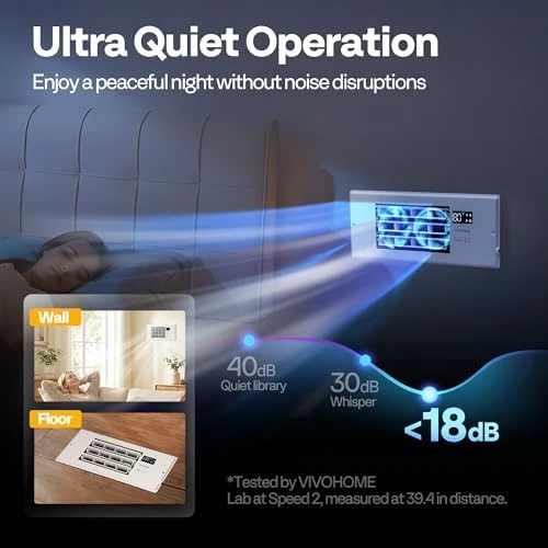 Register Booster Fan - 4'' x 12'' Opening with Adjustable Louver — Smart Fan, VIVOHOME