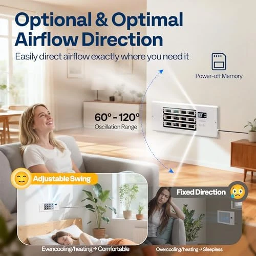 Register Booster Fan - 4'' x 12'' Opening with Adjustable Louver — Smart Fan, VIVOHOME