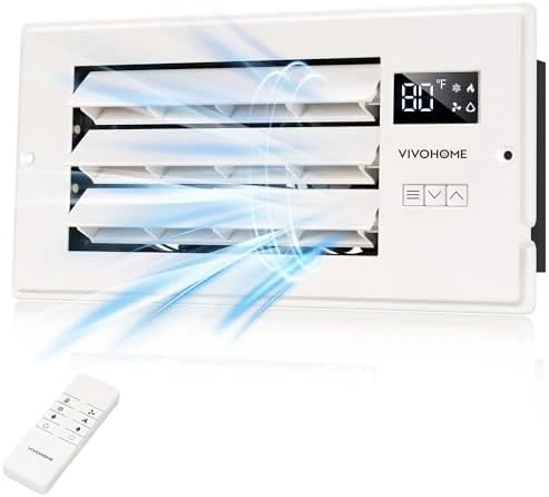 Register Booster Fan - 4'' x 12'' Opening with Adjustable Louver — Smart Fan, VIVOHOME