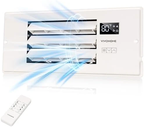 Register Booster Fan - 4'' x 12'' Opening with Adjustable Louver — Smart Fan, VIVOHOME