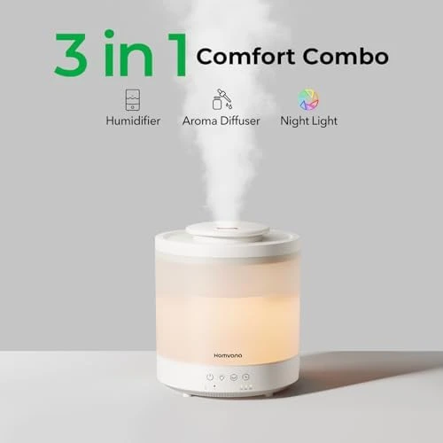 Small Humidifiers - 2 Packs 1.5L Cool Mist Top Fill Humidifier — Humidifier, Homvana