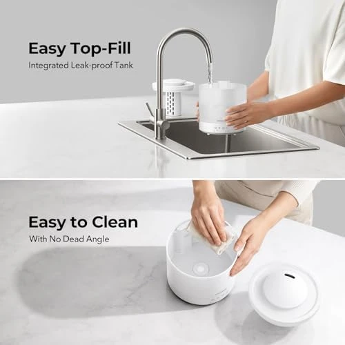 Small Humidifiers - 2 Packs 1.5L Cool Mist Top Fill Humidifier — Humidifier, Homvana