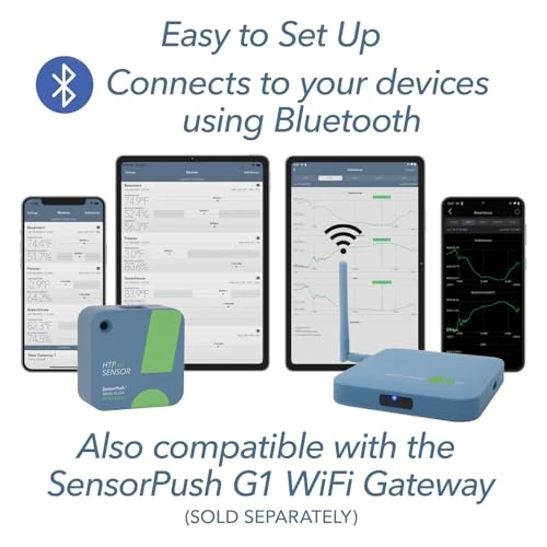 Smart Temperature Sensor & Humidity Sensor - Thermometer, Barometer, & Hygrometer with App Monitoring — Mold Detector, SensorPush
