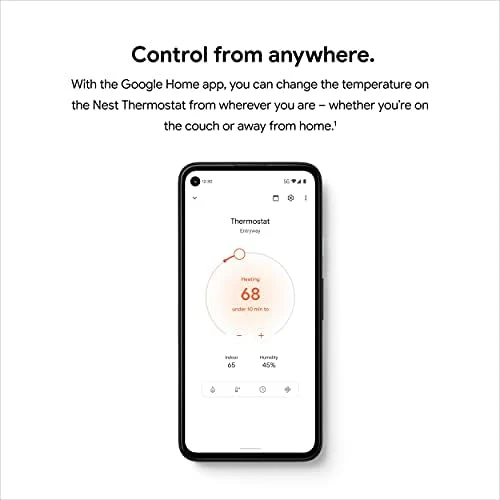 Smart Thermostat for Home - Programmable WiFi Thermostat - Sand (Renewed) — Smart Thermostat, Google Nest