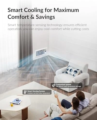 Super Quiet Register Booster Fan — Smart Fan, Howeall