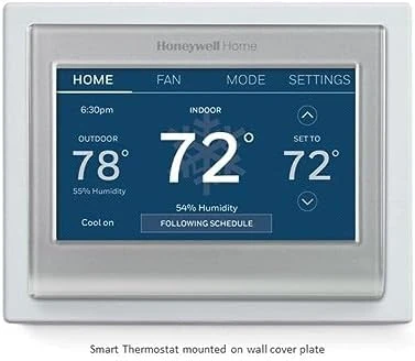 Wi-Fi Smart Color Thermostat + Wall Plate — Smart Thermostat, Honeywell