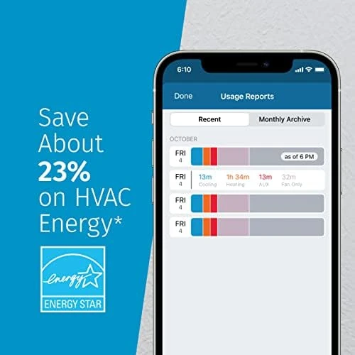 Wi-Fi Smart Thermostat with Wall Plate — Smart Thermostat, Emerson