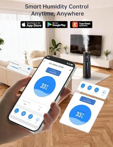 10L/2.64 Gal Humidifier for Large Room 600ft² 60H Runtime 24H Timer Auto Mode APP & Remote Control Top Fill Diffuser... — Humidifier, let'me