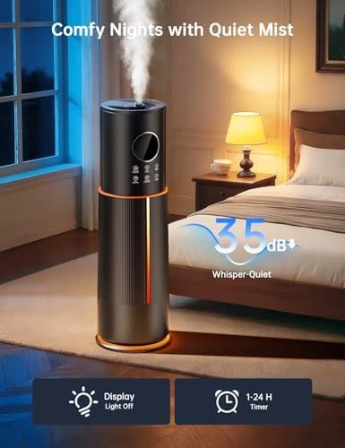 10L/2.64 Gal Humidifier for Large Room 600ft² 60H Runtime 24H Timer Auto Mode APP & Remote Control Top Fill Diffuser... — Humidifier, let'me