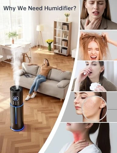 10L/2.64 Gal Humidifier for Large Room 600ft² 60H Runtime 24H Timer Auto Mode APP & Remote Control Top Fill Diffuser... — Humidifier, let'me