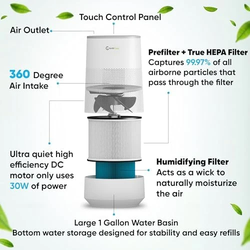 2-in-1 Air Purifier and Humidifier Combo — Air Purifier, InvisiClean