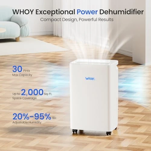 30 Pints Smart Dehumidifier with WiFi App — Dehumidifier, WHOY