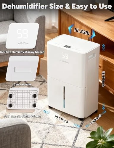 34 Pint Dehumidifier — Dehumidifier, LOMOTIVE