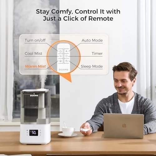 6L Warm and Cool Mist Humidifier with Remote — Humidifier, BOXING