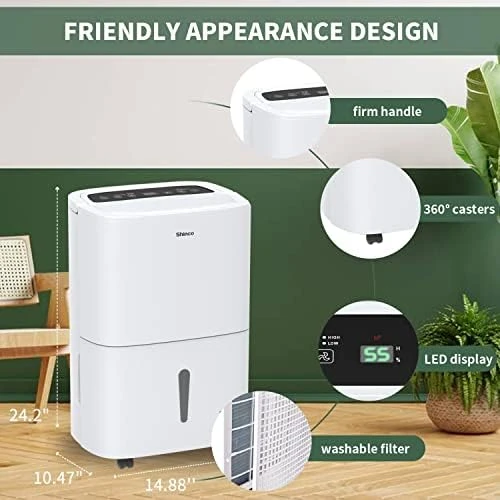 7,000 Sq.Ft Energy Star Dehumidifier with Pump and WIFI — Dehumidifier, Shinco