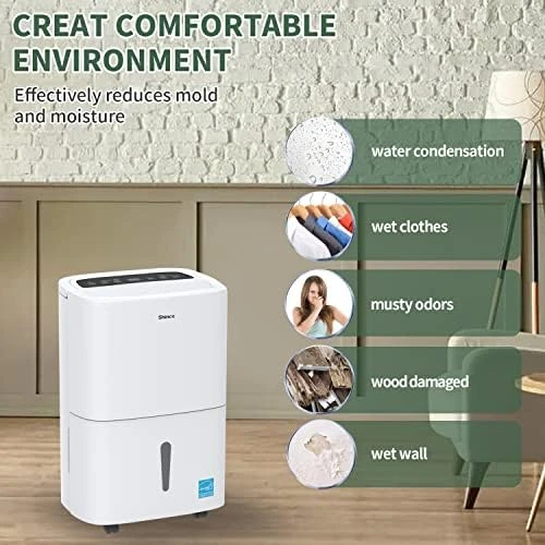 7,000 Sq.Ft Energy Star Dehumidifier with Pump and WIFI — Dehumidifier, Shinco