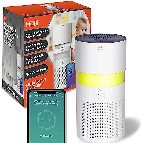 Air Purifier 4 in 1 Smart Wi-Fi Air Purifier & Humidifier with Removable Water Tank & Filter — Air Purifier, MOBI