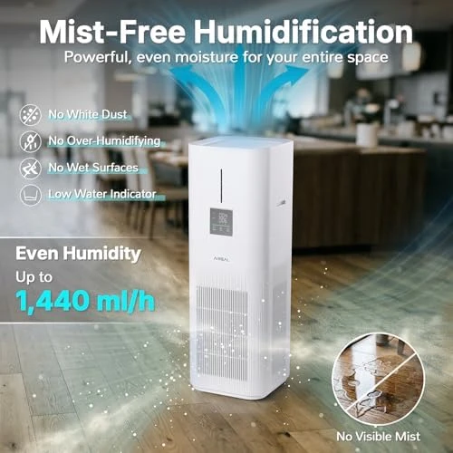 Air Purifier and Humidifier Combo for Large Rooms — Humidifier, AIREAL