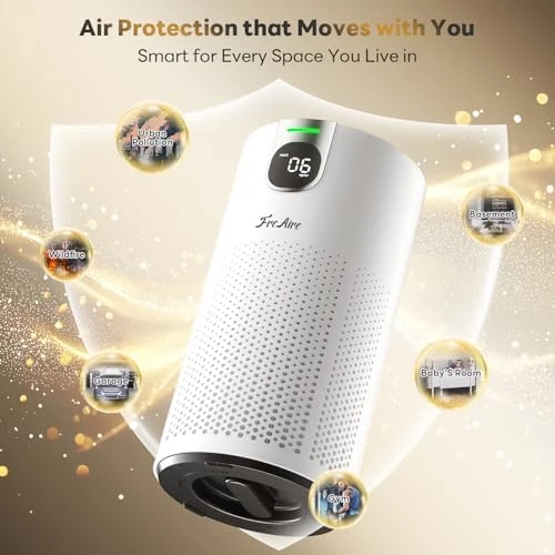 Air Purifier for Home Large Room Covers up to 1800 Ft², VisionAir 20dB Sleep Mode for Bedroom, with Real-Time AQI &... — Air Purifier, FreAire